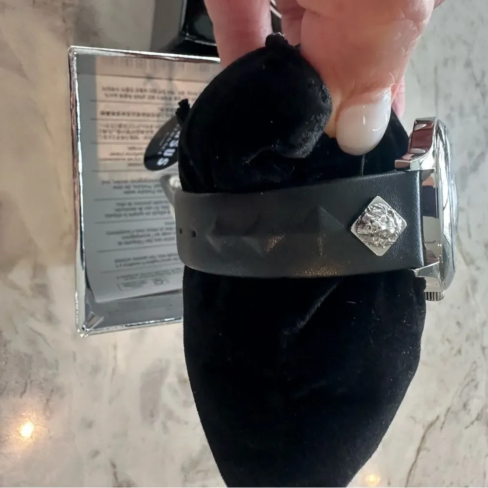 Versus Versace Metallic Timepiece with Lion Emblem Box